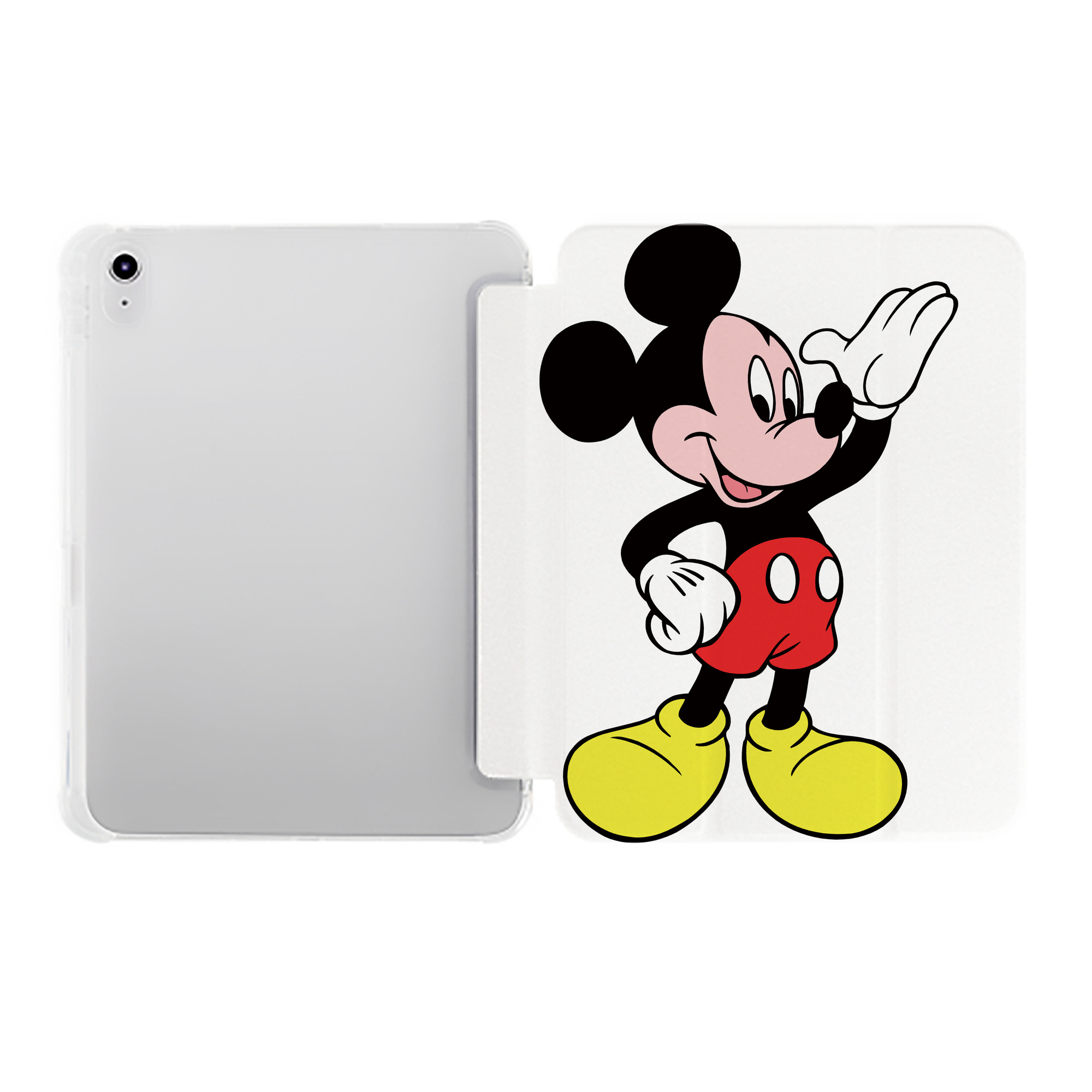 （画像用） ミッキーマウス Mickey Mouse IPad ケース ペン収納付き 三つ折りスタンド PUレザー×シリコン 対応機種9.5/10.5/10.9インチ